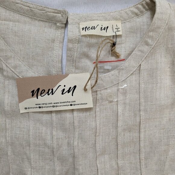 New In Tan Ruffled Babydoll Dress Women's Size Large Brand New with Tags - Picture 5 of 5